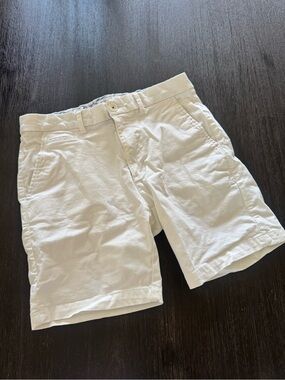Denim & Flower White Flat Front Men's Shorts